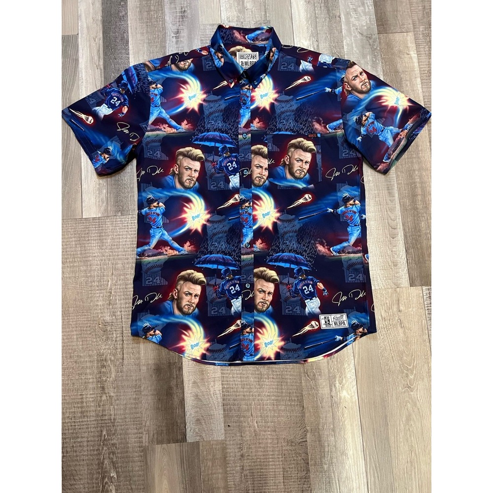 RSVLTS x MLBPA Shirt Men's Large 24 Bringer‎ of Rain Short Sleeve Button Up